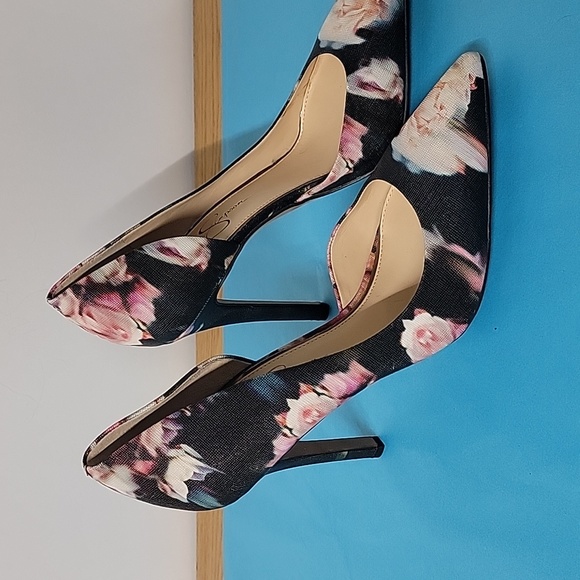 Jessica Simpson Womens Slip On Stiletto Pumps Heels Floral Leather Size 10 - Picture 4 of 13
